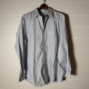 Brooks Brothers Regent Non Iron Long Sleeve Button Down Blue White Stripe 18 6-7